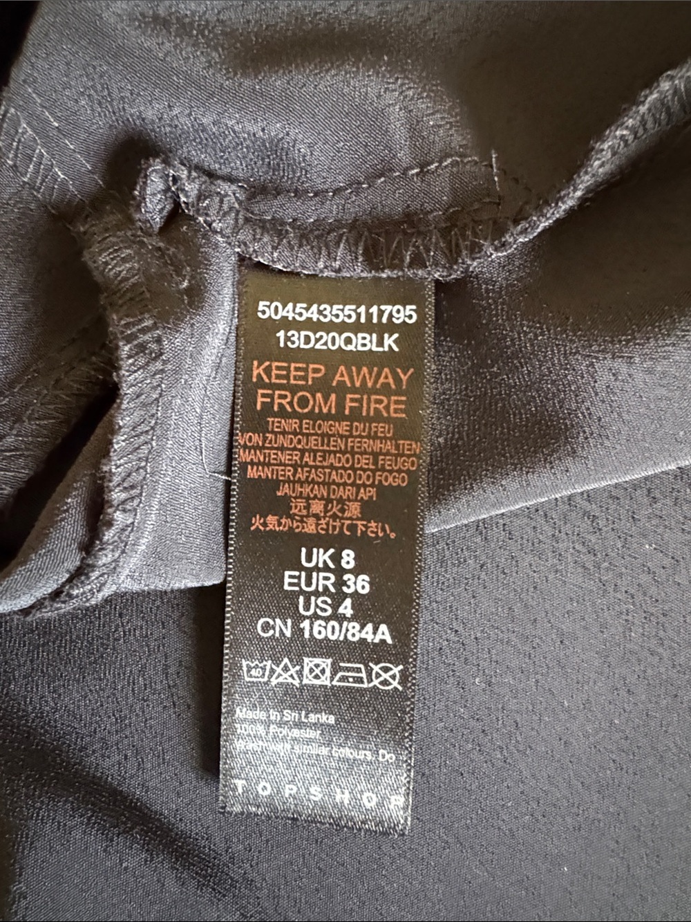 TopShop Black Tie-Front Women's Top - Picture 8 of 8